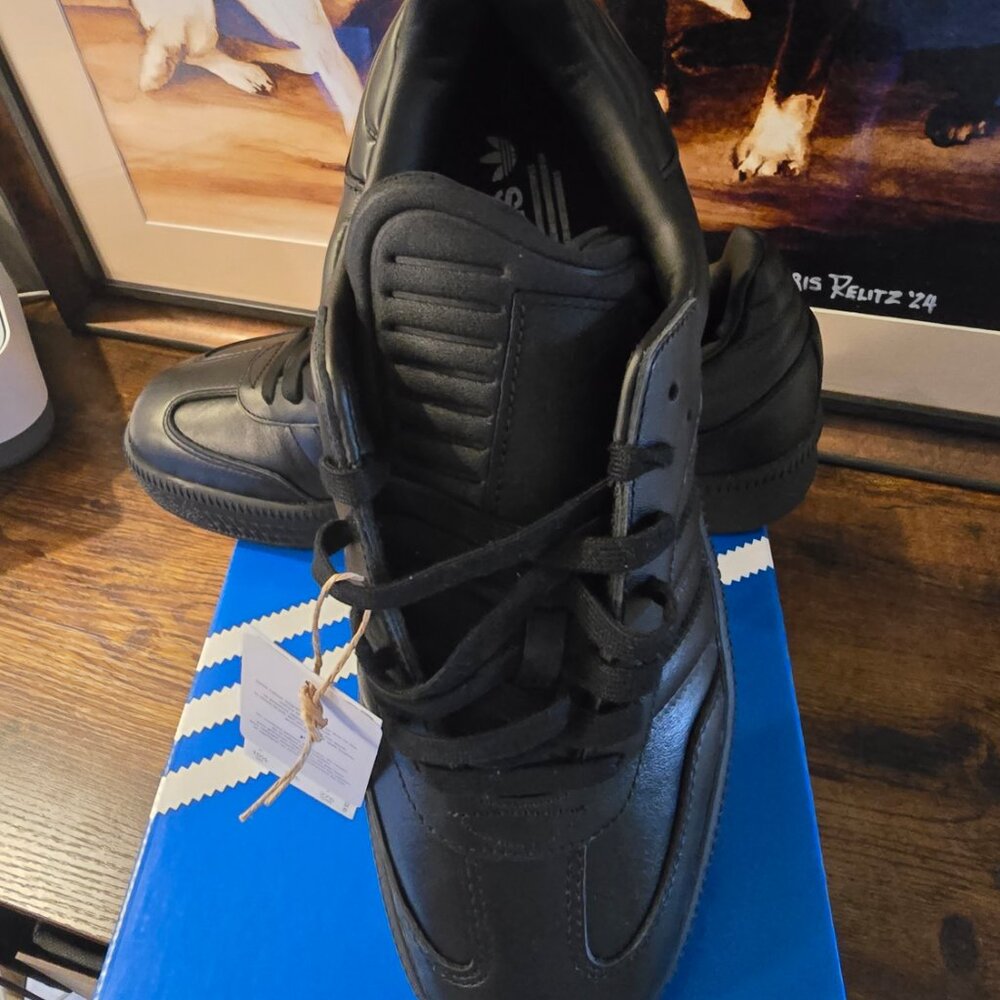 Adidas Samba XLG JI3195 Unisex Triple Black Originals Men's Size 10.5 Shoes NEW - Picture 2 of 10